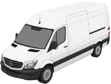 Dodávka ide spred domu